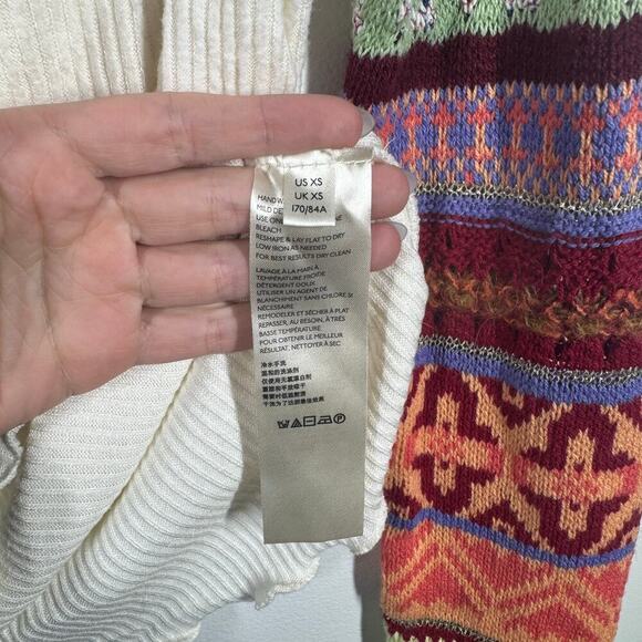 Free People Size XS Prism Fair Isle Sweater in Ivory Women’s Knit Long Sleeves - Picture 5 of 7